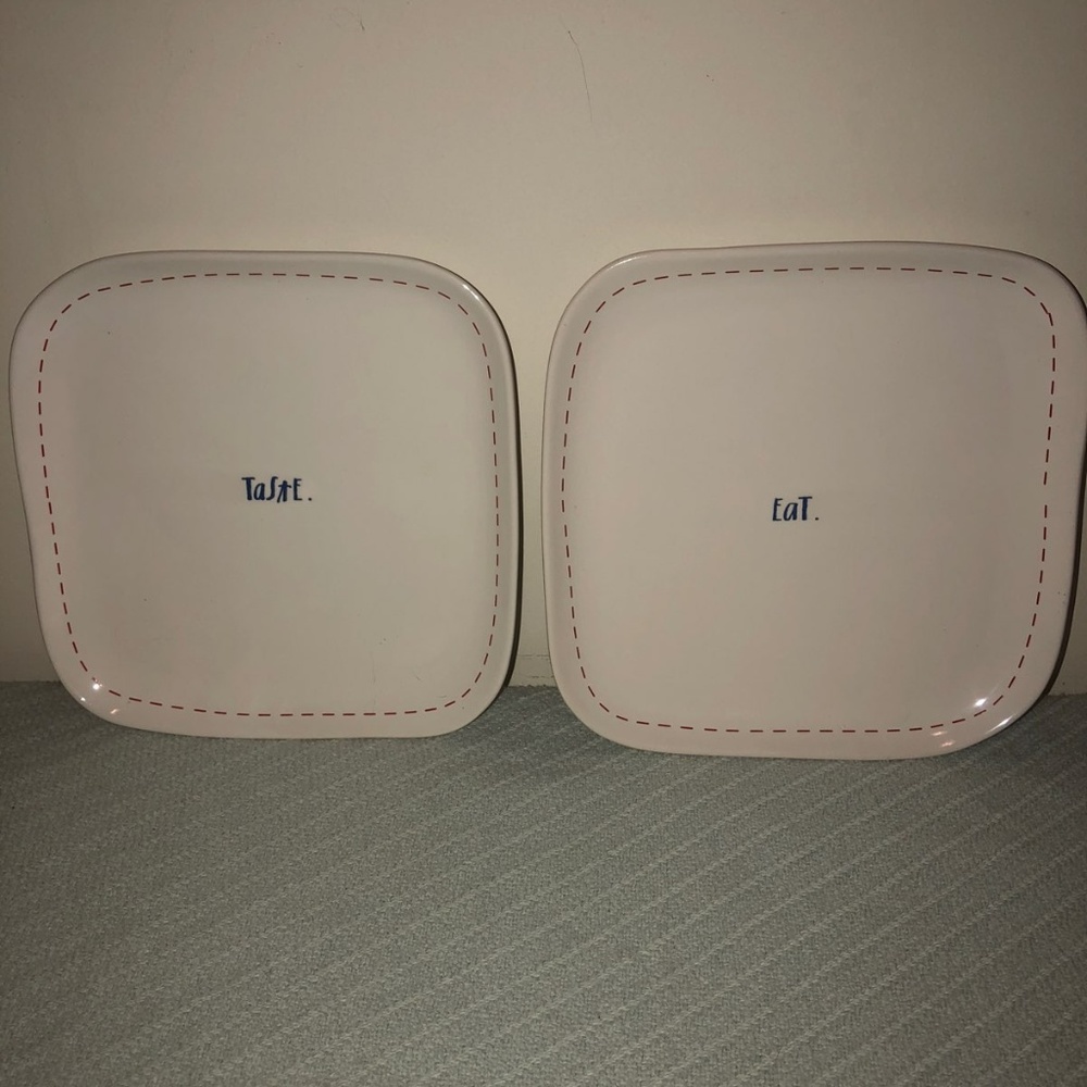 Rae Dunn “Taste/Eat Square Plates   NEW!